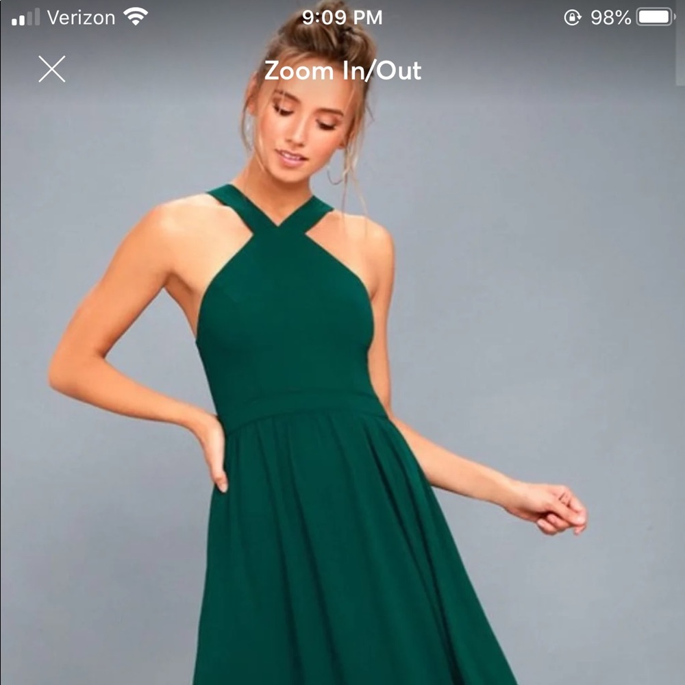 emerald green maxi dress